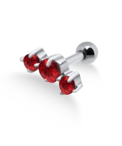 Light Siam Triple Stones Helix Ear Piercing TIP-252s-L.SI